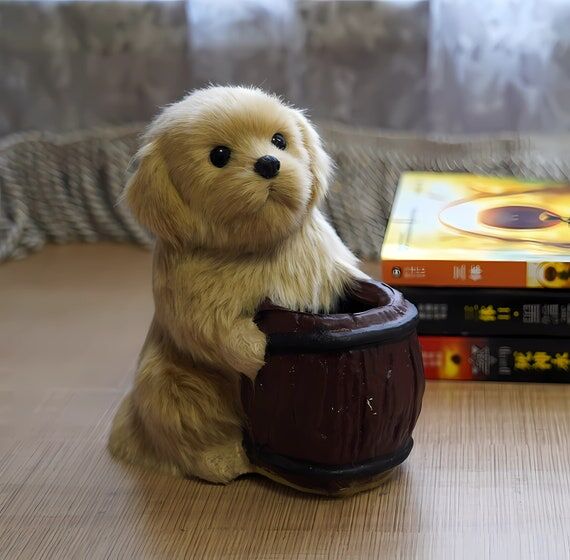 Cute Dog Pen Holder for Desk,Animal Miniature...