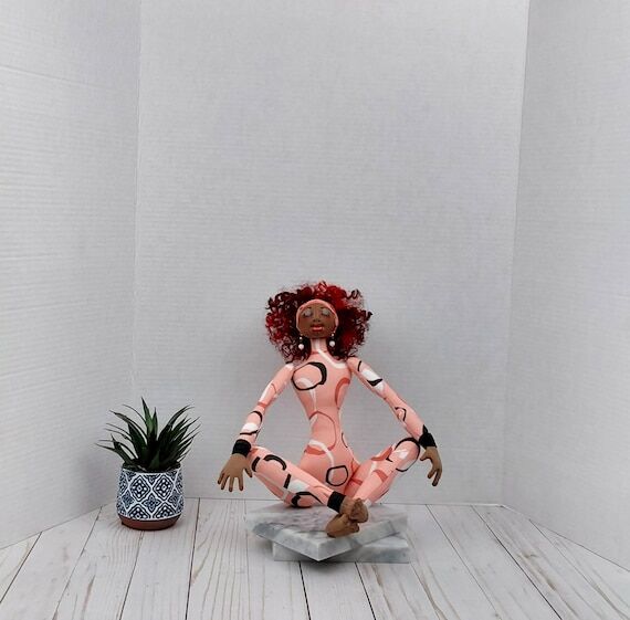 Handcrafted African American Cloth Yoga Doll ...
