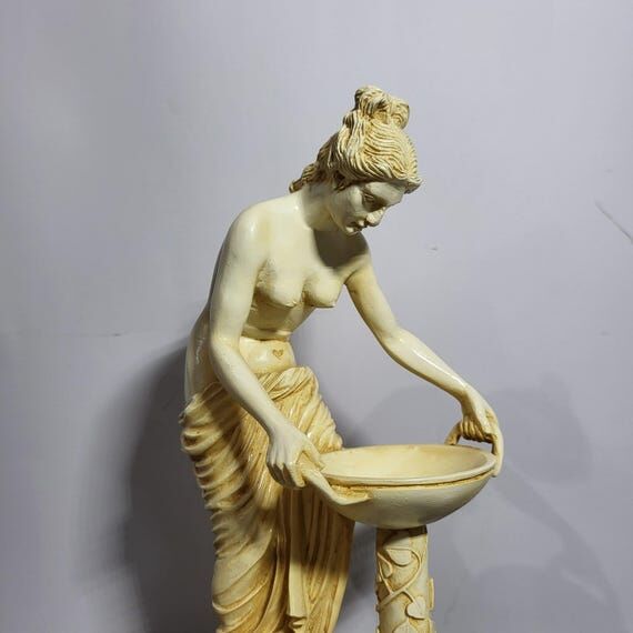 Hestia Goddess Statue Handmade Alabaster Scul...