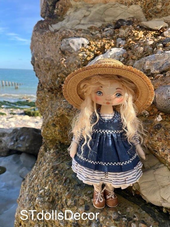 Handmade Textile interior Doll, Nautical Ret...