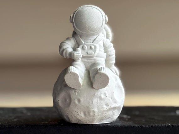 Handmade Concrete Astronaut Figurine: Spacema...