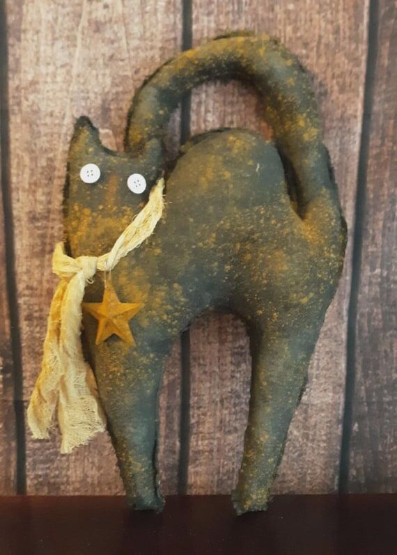 Handmade Primitive Farmhouse Halloween Scared...