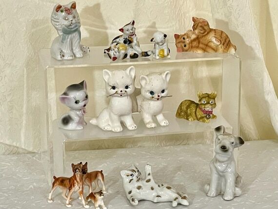 Vintage Miniature Ceramic Animal Figurines: C...
