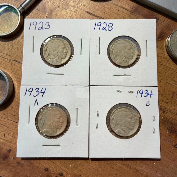 Vintage Buffalo Indian Head Nickels - 1923, 1...