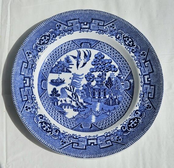 9.25" Blue Staffordshire "Ye olde W...
