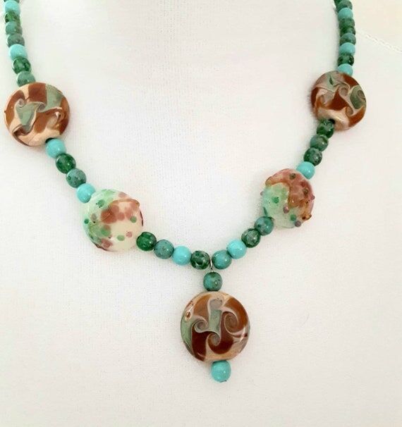 Tourquise Beaded Handmade Necklace, Ten Inch...