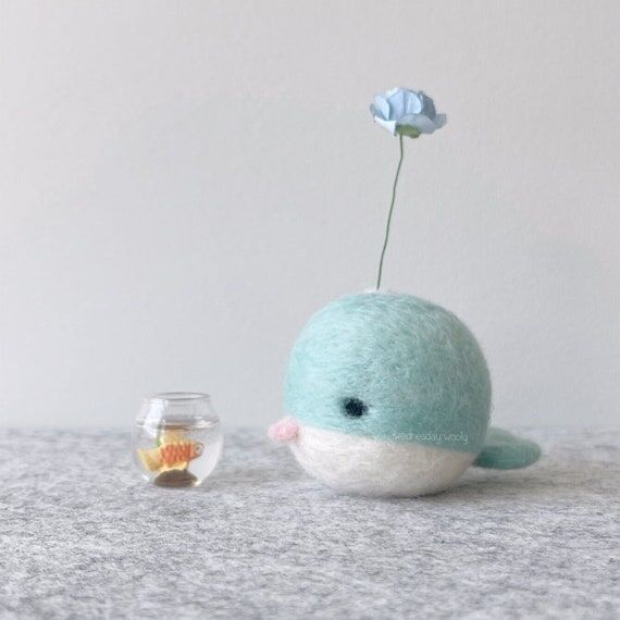 Whale, Narwhal, Needle Felted Miniatures, Oce...