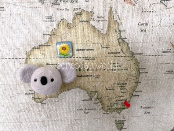 Magnet, Koala Magnet, Handmade, Needle Felt, ...