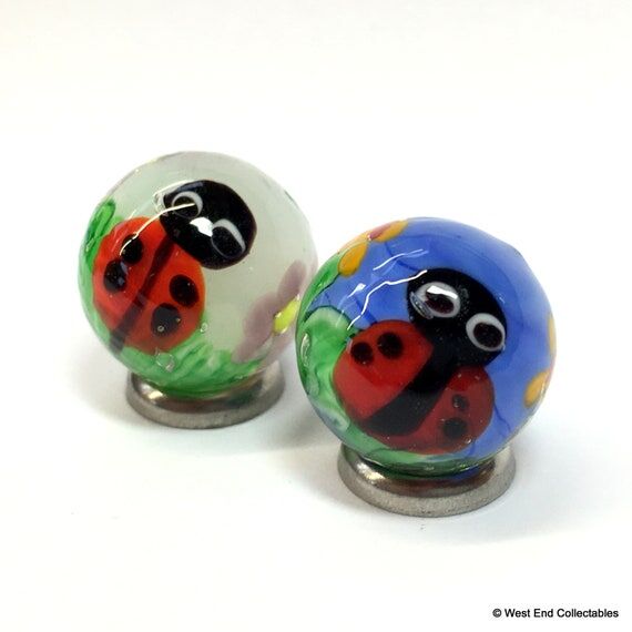 Handmade Glass Marbles Ladybug Ladybird Colle...