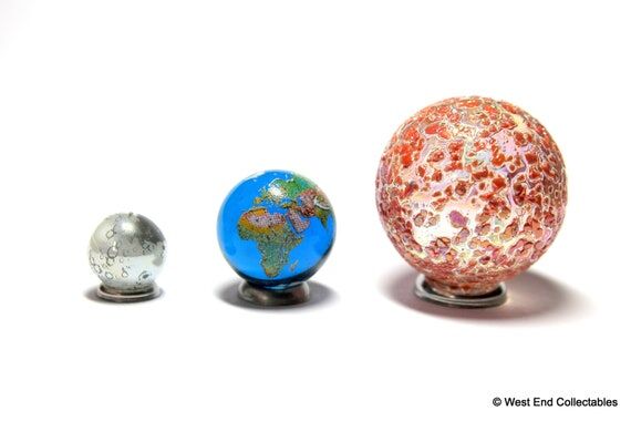 Solar Eclipse Glass Marble Set - Sun, Earth &...