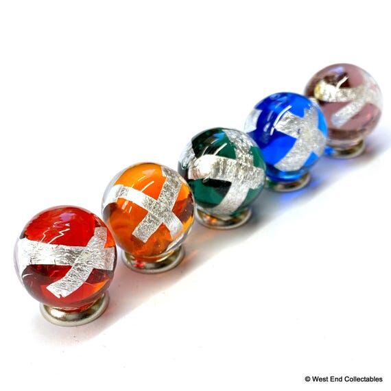 16mm Rainbow Glass Marbles Handmade Set of 5...