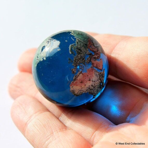 Giant 35mm Planet Earth Globe Art Glass Toy M...