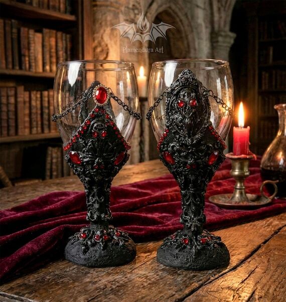 Raven Skulls One-of-a-Kind Gothic Royalty Win...