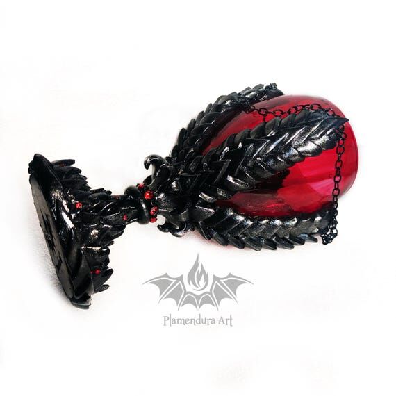 Vampire Dragon Chalice Handmade Goblet with R...