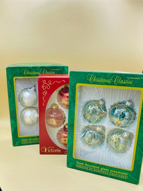 Vintage Christmas Glass Ornament Lot: Retro R...
