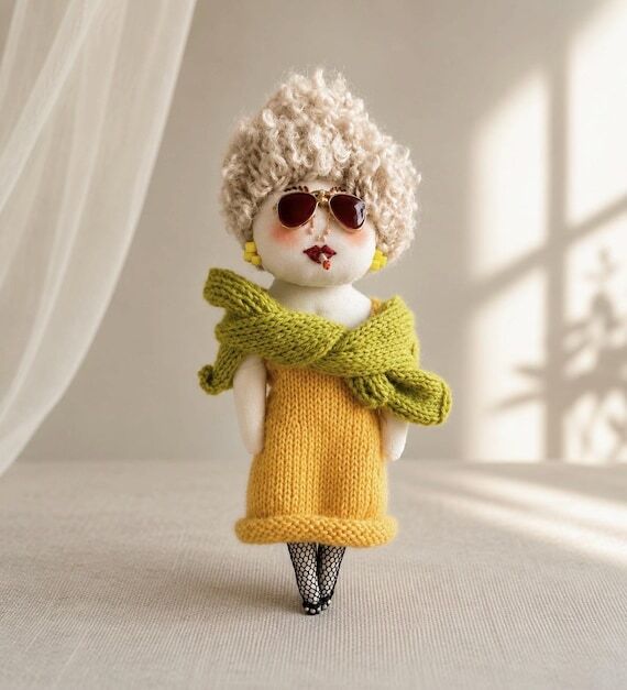City Sun – Yellow Dress Art Doll – 4.5 In...