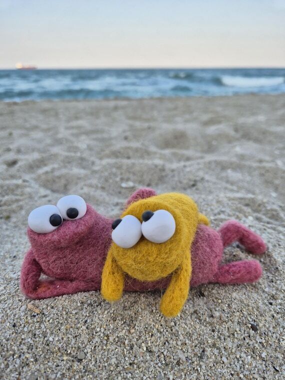 Needle Felted Wool Monster Sculpture: Quirky ...