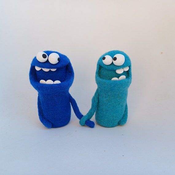 Needle Felted Monster Friends, Desktop Decor ...