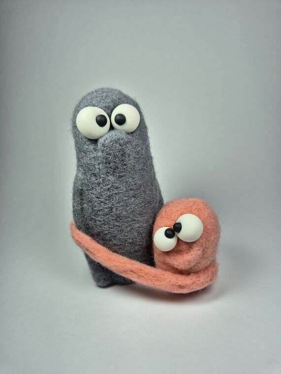 Needle Felted Parent and Child Sculpture • ...