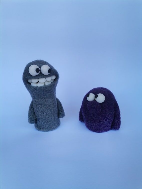 Needle felted monster figurines, Whimsical sh...