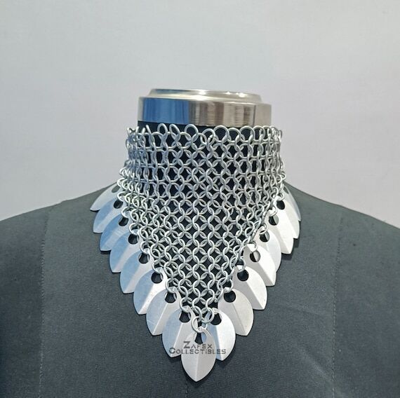 Chainmail Scalemaille Necklace Set Aluminum B...