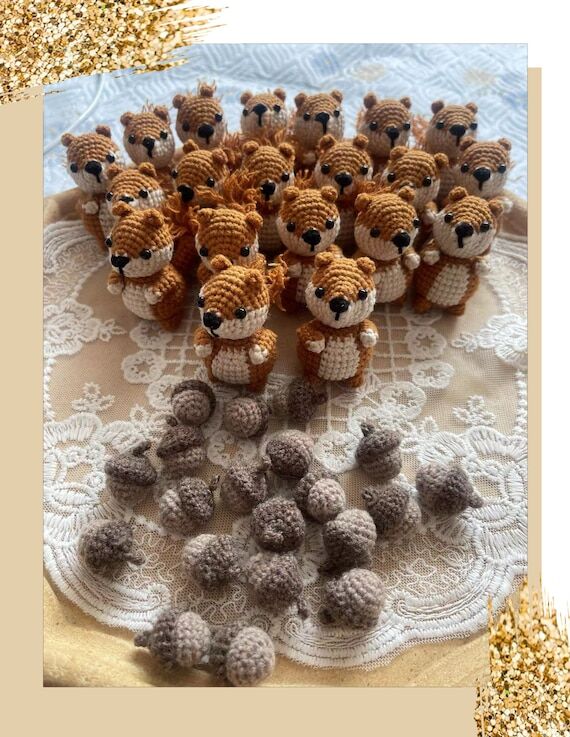 Handmade Crochet Squirrel Keychains...