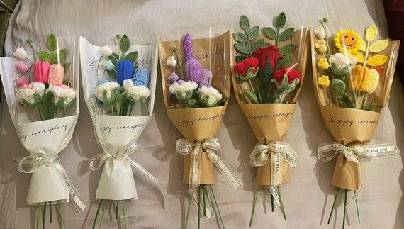 Handmade Crochet Bouquet for Home Decoration...