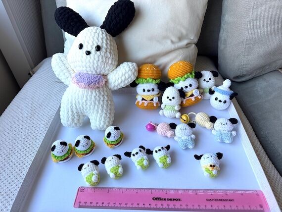 Handmade Crochet Pochacco Doll, Keychain,Cute...