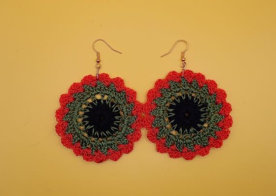 Autumn Earrings| Handmade Mexican Crochet Ear...