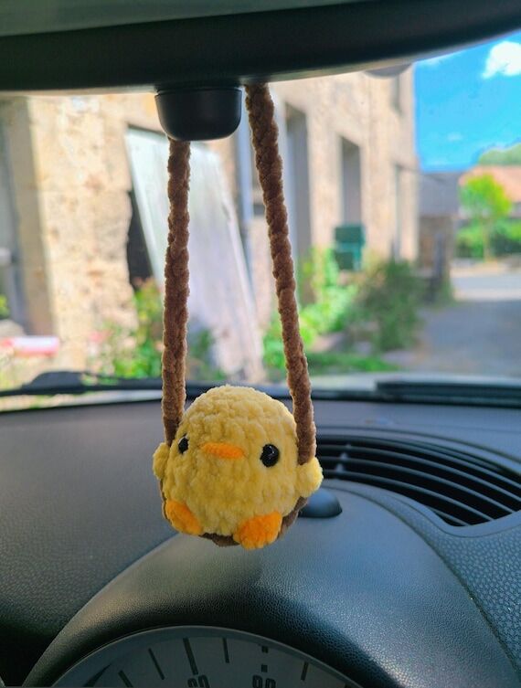 Rearview mirror swinging handmade crochet car...