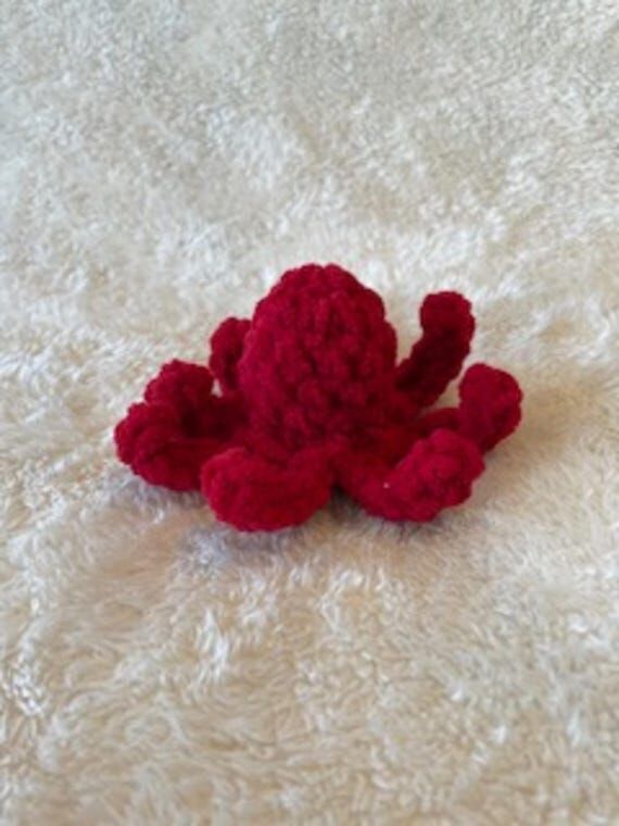 Crochet Mini Octopus Plushie, Soft Stuffed An...