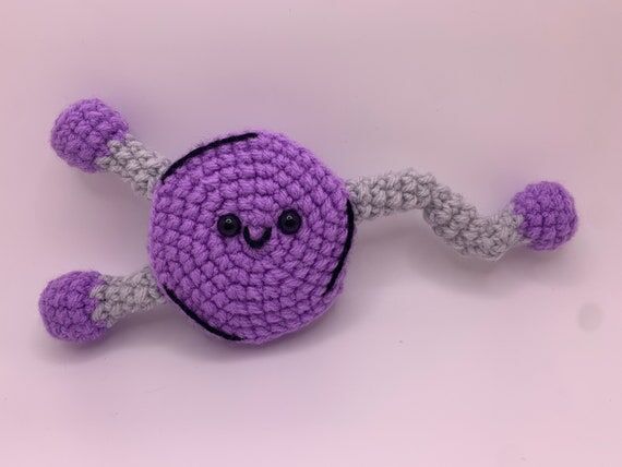Smiling Dopamine molecule plush handmade croc...