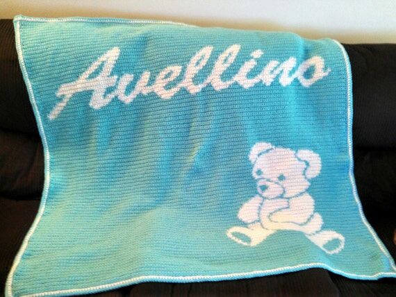 handmade crochet Personalized name with singl...