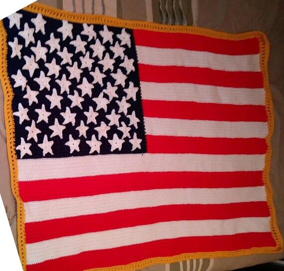 handmade crochet blanket - american flag...