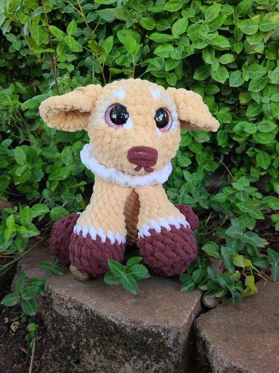 Handmade Crochet Tan Deer Fawn...