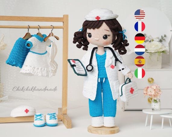 Doctor & Nurse Doll Crochet Pattern, Medical ...