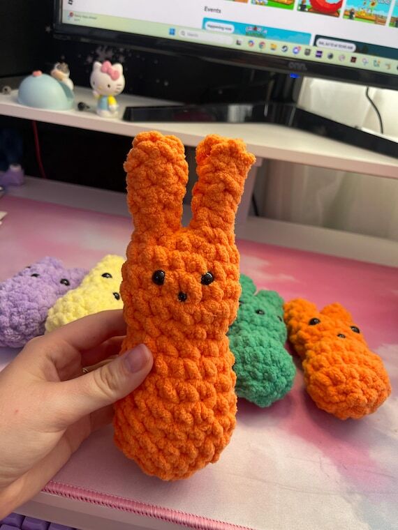 Crochet Plushie Amigurumi Odd Peep Bunny Hand...