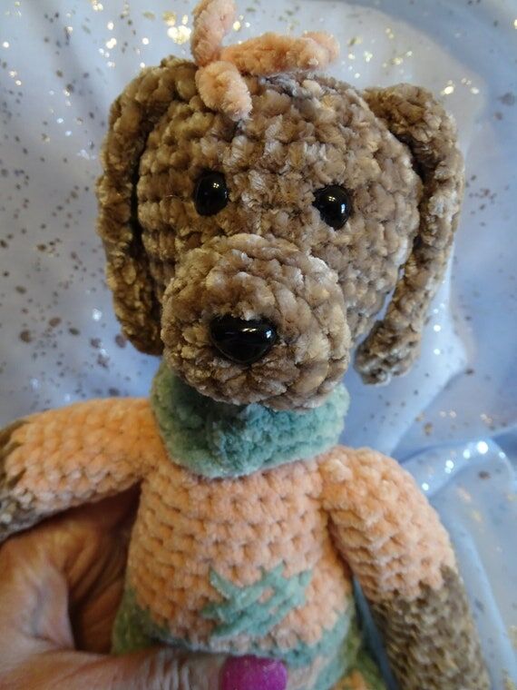 Patches the puppy dog is handmade crochet fro...