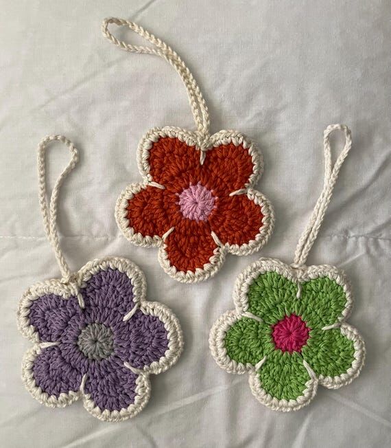 Crochet Flower Pouch: Handmade Cotton Coin Pu...