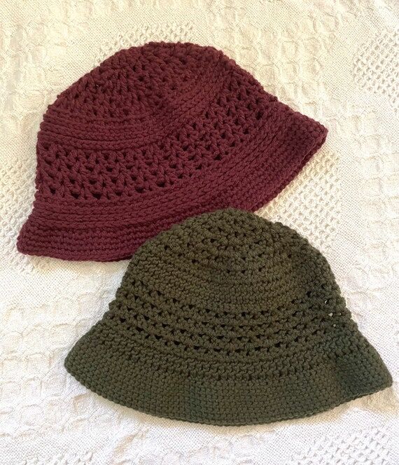 Handmade Crochet Bucket Hat: Fall Fashion Acc...