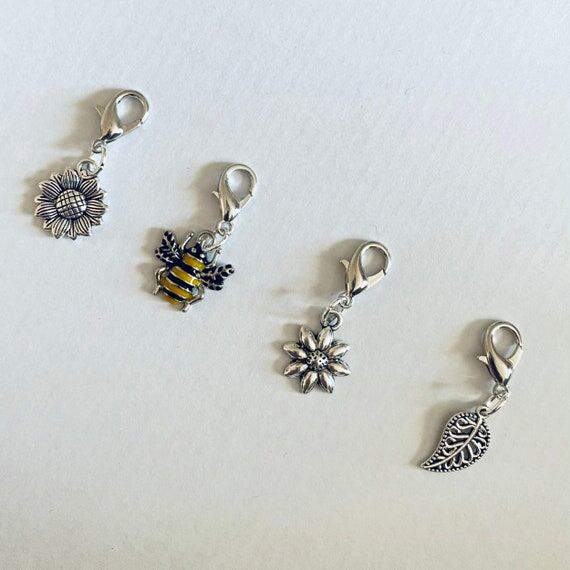 Set of 4 Stitch Markers for Crochet In a hand...