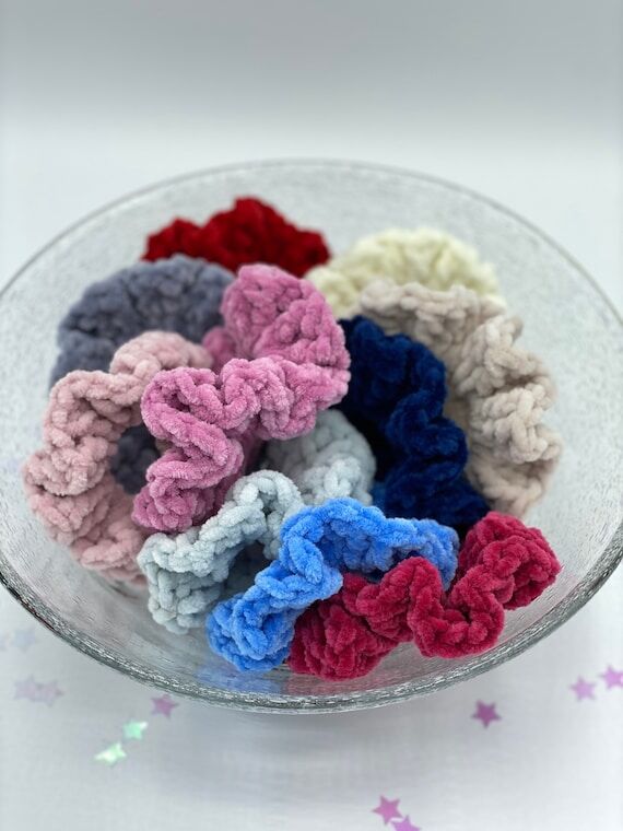 Handmade velour hair scrunchies. Wide choice ...