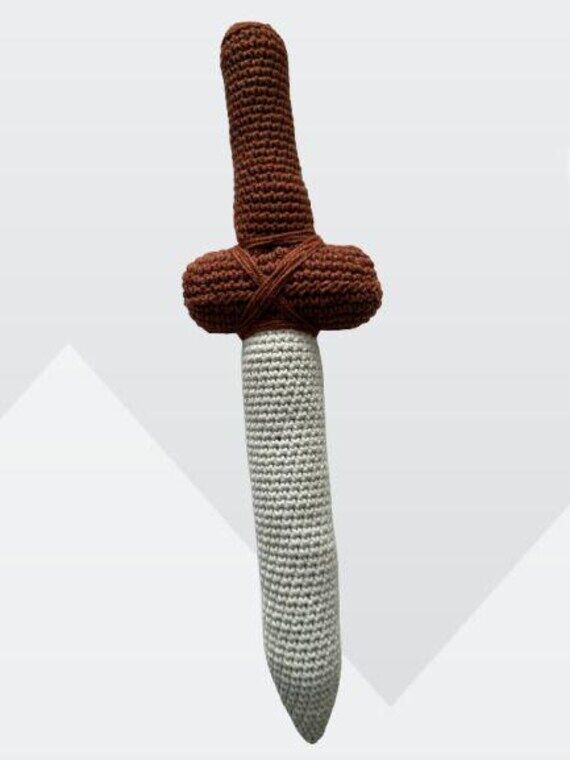 Crochet Baby Viking Sword, Embroidered Futhar...