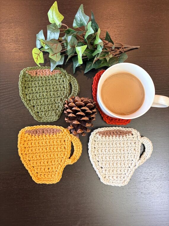 Handmade Crochet Mug Coaster: Modern Acrylic ...