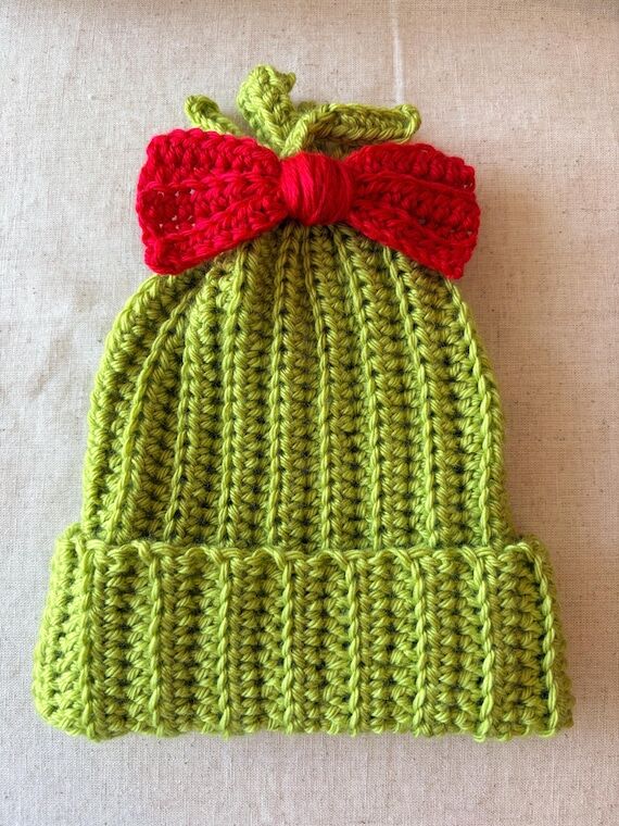 Grinch- Inspired Crochet Winter Hat With Frin...