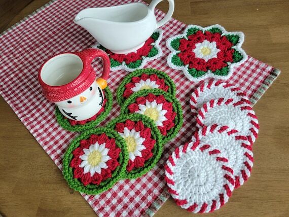 Crochet Christmas Coasters: Acrylic Yarn Kitc...