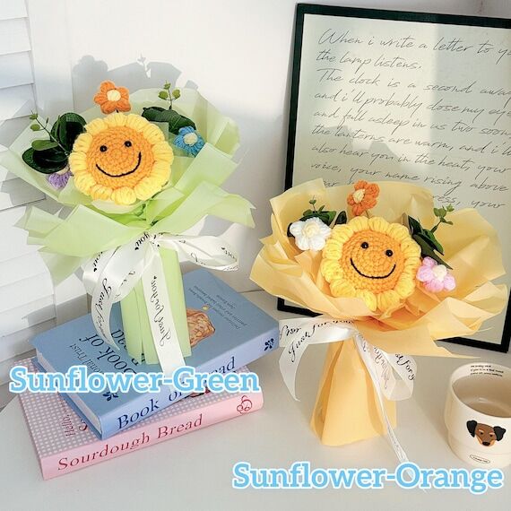 Crochet Sunflower Bouquet: Handmade Everlasti...
