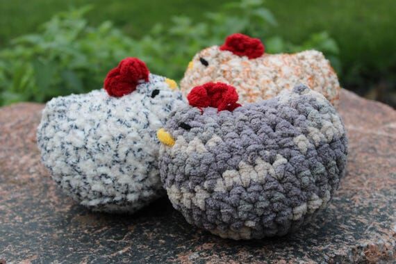 handmade crochet chickens...