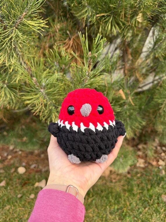cute Little Woodpecker plushie, handmade croc...