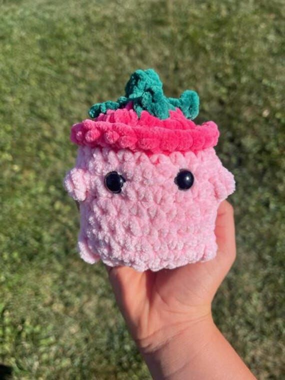 Handmade Crochet strawberry mushi-boy, handma...